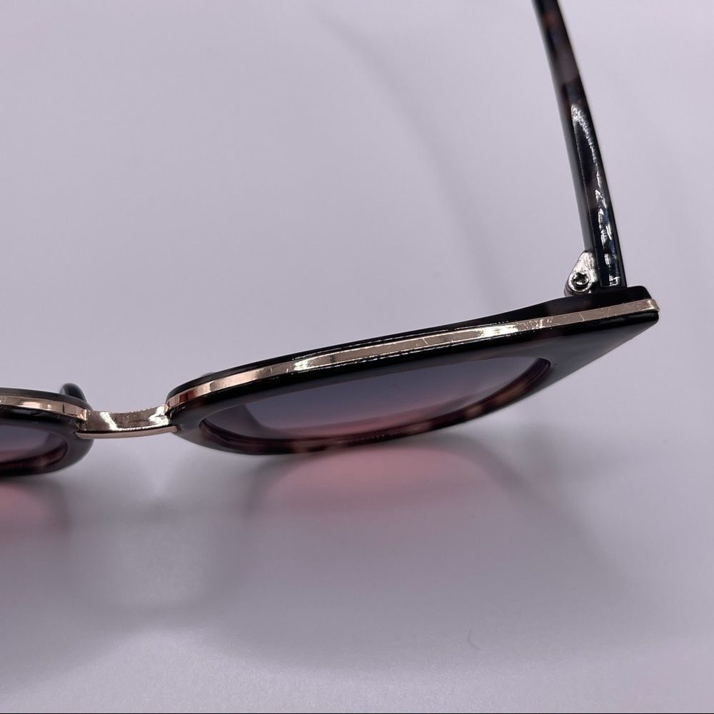 Gray Shade Tortoise Shell Cat Eye with Gold Trim and Bridge - Picture 6 of 8